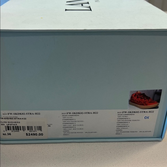 Lanvin Curb Rhinestone Sneakers Red - Picture 9 of 15